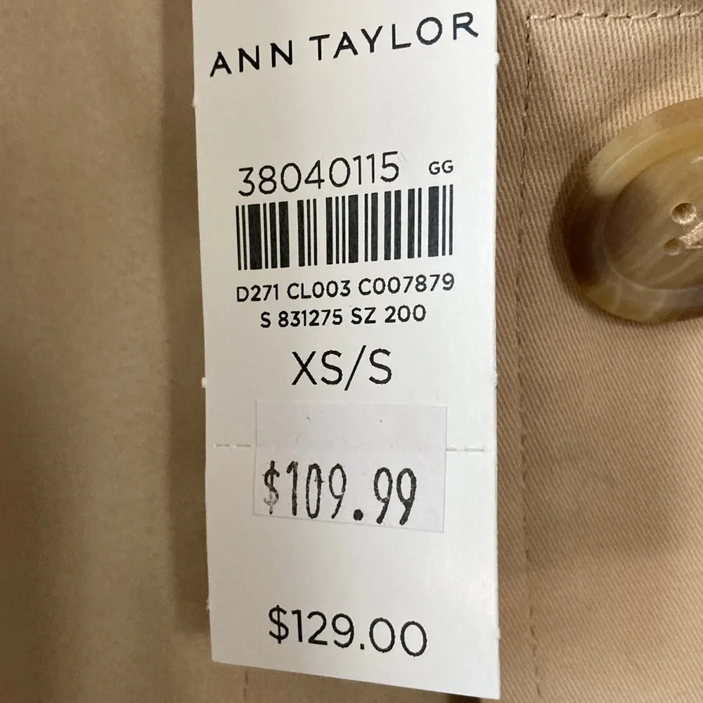 Tan Cape Jacket ,Poncho! Belted,Size -XS/S, lined, 97% cotton, 3% spandex - Picture 9 of 11